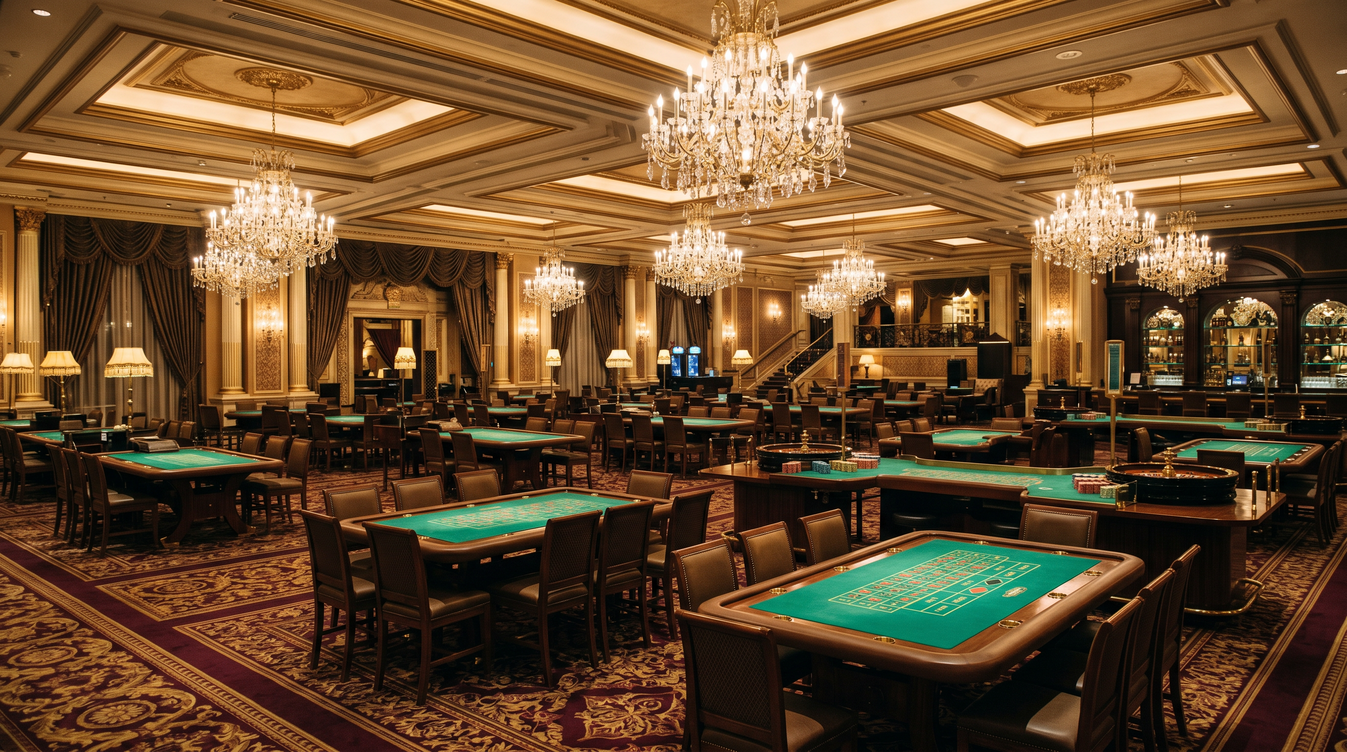 Elegant casino gaming floor inside Top Ranking UK hotel
