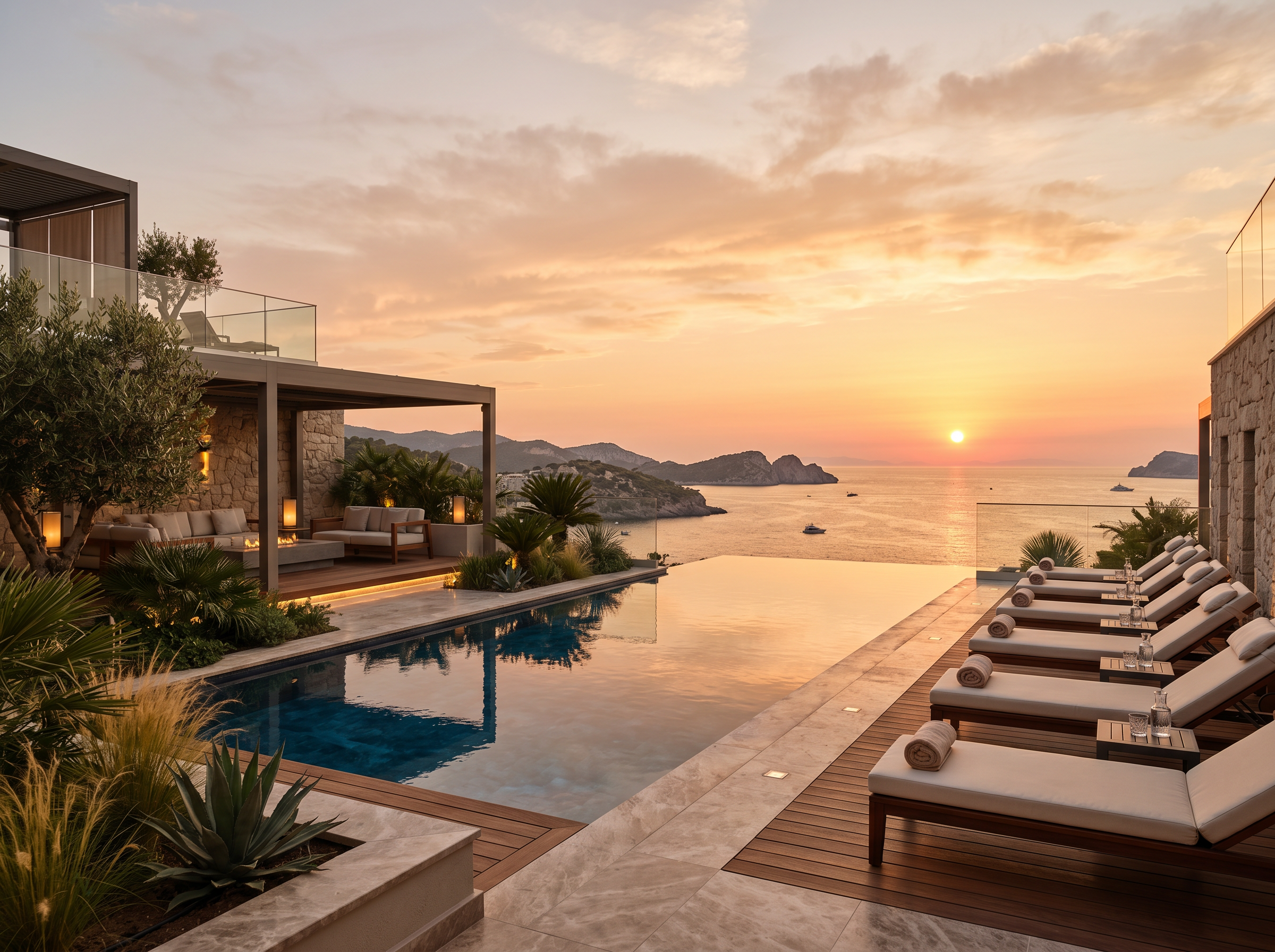 Rooftop spa and pool terrace at Top Ranking UK hotel